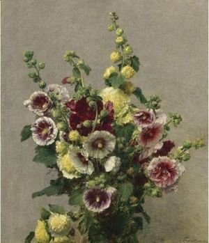 Ignace Henri Jean Fantin-Latour - Roses Tremieres