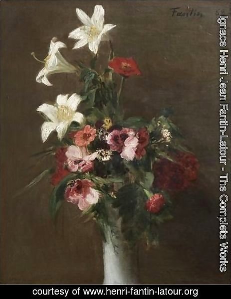 Ignace Henri Jean Fantin-Latour - Fleurs Dans Un Vase De Porcelaine