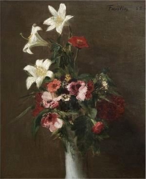 Ignace Henri Jean Fantin-Latour - Fleurs Dans Un Vase De Porcelaine
