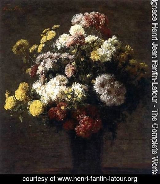 Ignace Henri Jean Fantin-Latour - Chrysanthemums in a Vase