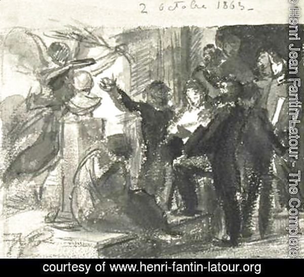 Ignace Henri Jean Fantin-Latour - Study Homage to Delacroix
