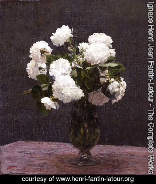 Ignace Henri Jean Fantin-Latour - White Roses 3