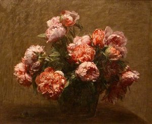 Ignace Henri Jean Fantin-Latour - Vase of Peonies 2