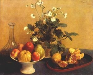 Still life. Flowers, Bowl of Fruit and Pitcher